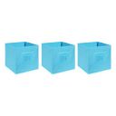 Amazon Brand - Solimo Fabric Square Storage Box, Large (Medical Blue) -Set of 3...