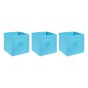 Amazon Brand - Solimo Fabric Storage Box, Small, Set of 3, Medical Blue...