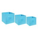 Amazon Brand - Solimo Fabric Storage Box Set, 3 Piece, Medical Blue...