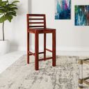 Amazon Brand - Solimo Feath Solid Sheesham Wood High Bar Chair (Honey Finish)...