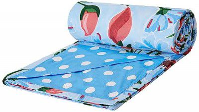 Amazon Brand - Solimo Felice Floral(25232) 144 TC 100% Cotton Single Reversible Dohar, Blue