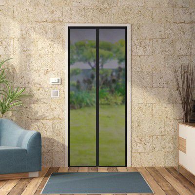Amazon Brand - Solimo Fiberglass Magnetic Mosquito Net Screen Door - (210x100 cm, Grey)