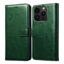 Amazon Brand- Solimo Flip for Apple iPhone 14 Pro (Leather_Green)...