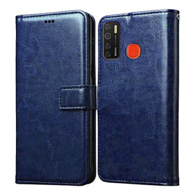 Amazon Brand- Solimo Flip for Tecno Spark 5 (Leather_Blue)