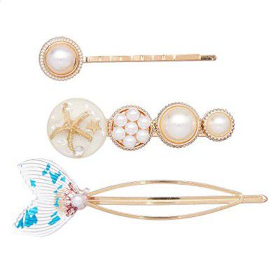 Amazon Brand - Solimo Floral And Star Pattern Hair Pins For Women's (Pack of 3), Multicolor