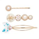 Amazon Brand - Solimo Floral And Star Pattern Hair Pins For Women's (Pack of 3), Multicolor...
