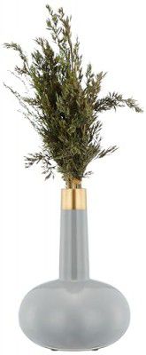 Amazon Brand - Solimo Flower Vase with Rust-Resistant Coating | Stylish and Easy-to-Clean Finish | Compact Design for Modern Décor | Gourd Vase - Grey