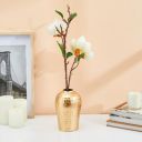 Amazon Brand - Solimo Flower Vase with Rust-Resistant Coating | Stylish and Easy-to-Clean Finish | Compact Design for Modern Décor | Bouquet Vase - Gold...