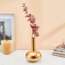 Amazon Brand - Solimo Flower Vase with Rust-Resistant Coating | Stylish and Easy-to-Clean Finish | Compact Design for Modern Décor | Bud Vase - Gold...