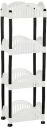 Amazon Brand - Solimo Four-Tier Countertop Multipurpose Plastic Tiered Shelf Rack For Kitchen, Living Room, Bathroom (Convex, Black And White)...