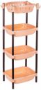 Amazon Brand - Solimo Four-Tier Multipurpose Plastic Rack for Kitchen, Living Room, Bathroom (XL, Beige and Brown)...