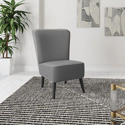 Amazon Brand - Solimo Funston Wing Chair (Fabric, Steel Grey, 1 Piece)