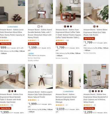 Amazon Brand - Solimo Furniture Upto 95% Off