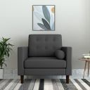 Amazon Brand - Solimo Fyford 1 Seater Sofa (Fabric, Steel Grey)...
