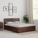 Amazon Brand - Solimo Garipy Queen Size Solid Sheesham Wood Bed with Box Storage (Honey Finish)...