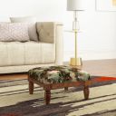 Amazon Brand - Solimo Gigas Modern Low Height Pouffe in Velvet Fabric...