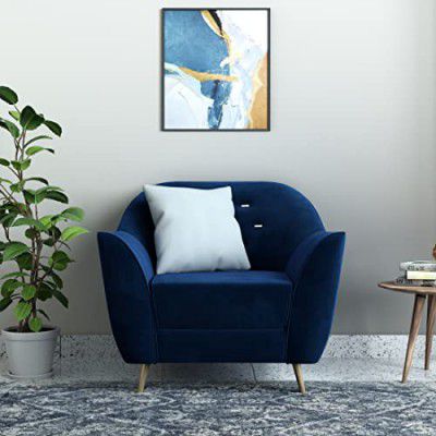 Amazon Brand - Solimo Glandore 1 Seater Sofa (Fabric, Midnight Blue)