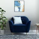 Amazon Brand - Solimo Glandore 1 Seater Sofa (Fabric, Midnight Blue)...