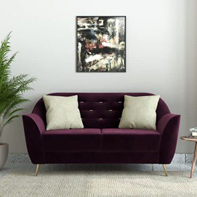 Amazon Brand - Solimo Glandore 2 Seater Sofa (Fabric, Wine)