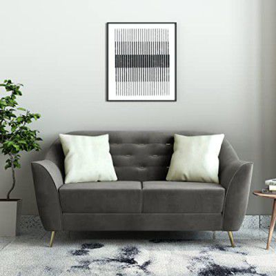 Amazon Brand - Solimo Glandore 2 Seater Sofa (Fabric, Graphite Grey)
