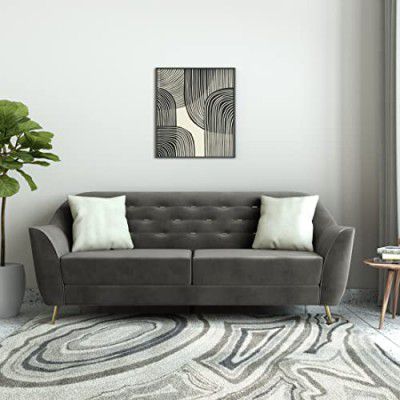 Amazon Brand - Solimo Glandore 3 Seater Sofa (Fabric, Graphite Grey)