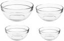 Amazon Brand - Solimo Glass Bowls set (4 pieces, 240ml, 370ml, 580ml, 1080ml)...