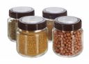 Amazon Brand - Solimo Glass Transparent Storage Jar with Brown Cap for Pickles...