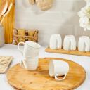 Amazon Brand - Solimo Handcrafted Bone China Tea/Coffee Cups/Mugs - 240 ML Each- Set of 6...