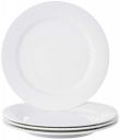 Amazon Brand - Solimo Handmade Ceramic Dinner Plate Set, 4 Pieces (White)...