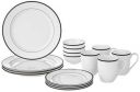 Amazon Brand - Solimo HANDMADE CERAMIC DINNERWARE SET (WHITE,16 PIECES)...