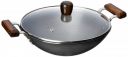 Amazon Brand - Solimo Hard Anodized Aluminium Kadhai with Glass Lid, 26 cm (Induction Bottom), Black...