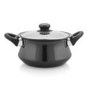 Amazon Brand - Solimo Hard Anodized Non-stick Handi 3L with Glass Lid and Dual Handles| Non-reactive, foodsafe| Gas and Induction compatible|Black...