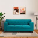 Amazon Brand - Solimo Henery 3 Seater Sofa (Velvet Fabric, Sky Blue)...