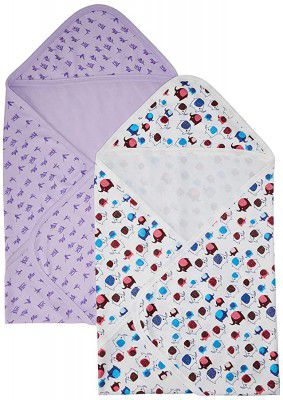 Amazon Brand - Solimo Hooded Baby Towel/ Wrapper Pack of 2 (508.0mm L X 610.0mm W)