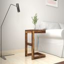 Amazon Brand - Solimo Jammy Solid Sheesham Wood C-Shape Sofa End Table (Natural Finish)...