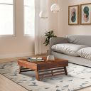 Amazon Brand - Solimo Jedlok Square Coffee Table with Foldable Legs (Solid Sheesham Wood, Natural Finish)...