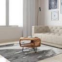 Amazon Brand - Solimo Jorins Coffee Table with Iron Legs (Sheesham Wood, Natural Finish)...
