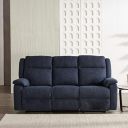 Amazon Brand - Solimo Kalvian Manual 3 Seater Fabric Recliner (Blue)...
