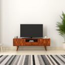 Amazon Brand - Solimo Kench Acacia Wood TV Unit with Drawer (Honey Finish)...