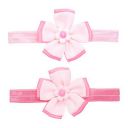 Amazon Brand - Solimo Kids Hair Bands with Flowers, Pink, Pack of 2...