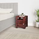 Amazon Brand - Solimo Kitsult Bedside Table with Shelf (Solid Sheesham Wood, Honey Finish)...