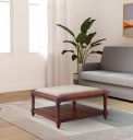 Amazon Brand - Solimo Kluan Sheesham Wood Upholstered Coffee Table (Solidwood, Honey Finish)...