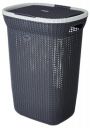 Amazon Brand - Solimo Knit Laundry Basket - Big - 55 Litres - 44 Cm X 35 Cm X 61 Cm | Dark Grey - Plastic...