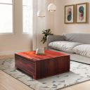 Amazon Brand - Solimo Korngold Solid Sheesham Wood Coffee Table with 2 Drawers (Natural Finish)...