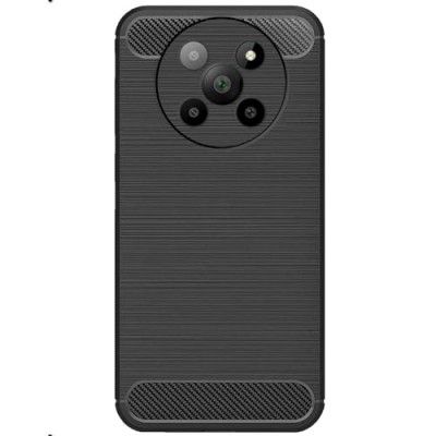 Amazon Brand Solimo Lava Agni 2 5G Back Cover | Back Case for Lava Agni 2 5G | Carbon Fibre Rugged Armour (Black)