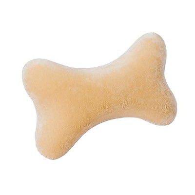 Amazon Brand- Solimo Leather Car Neck Pillow (Beige)