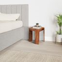 Amazon Brand - Solimo Lichot Bedside Table with 3 Legs (Solid Sheesham Wood, Natural Finish)...