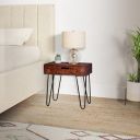 Amazon Brand - Solimo Madux Durable Bedside Table, with 1 Drawer (Acacia Wood with Natural Finish)...