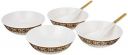Amazon Brand - Solimo Majestico Melamine Serving Bowls With Serving Spoons ( White , 7.5 In, Set Of 4), 950 milliliter...