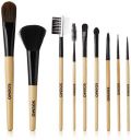 Amazon Brand - Solimo Makeup Brushes with Wooden Handle Set of 9...